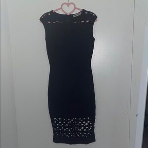 Mystic - Elegant Black Bodycon Dress with Cut Out Details